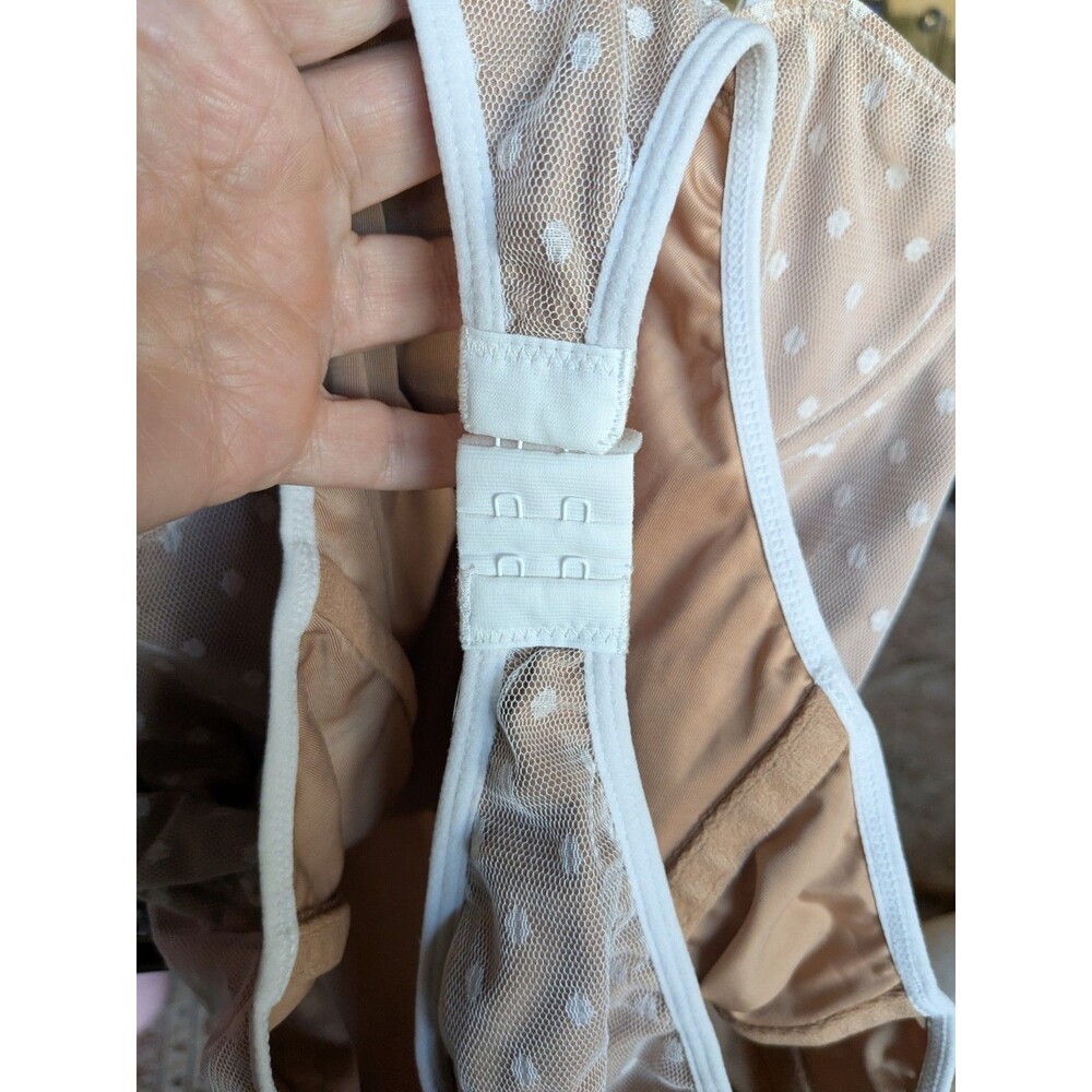 White Fox Boutique No Looking Back Bodysuit White Mesh Point D'Espirit XL - Picture 9 of 10